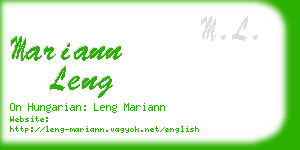 mariann leng business card